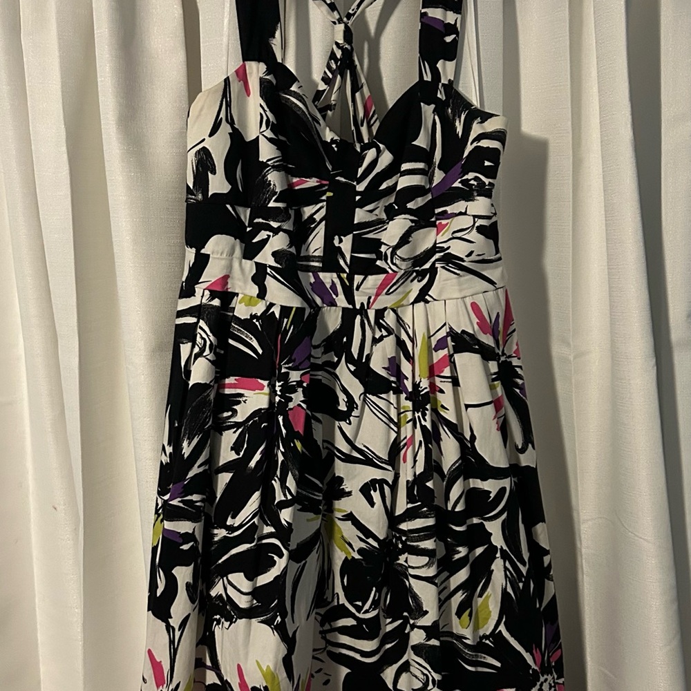 New Directions Black and White Patterned Dress